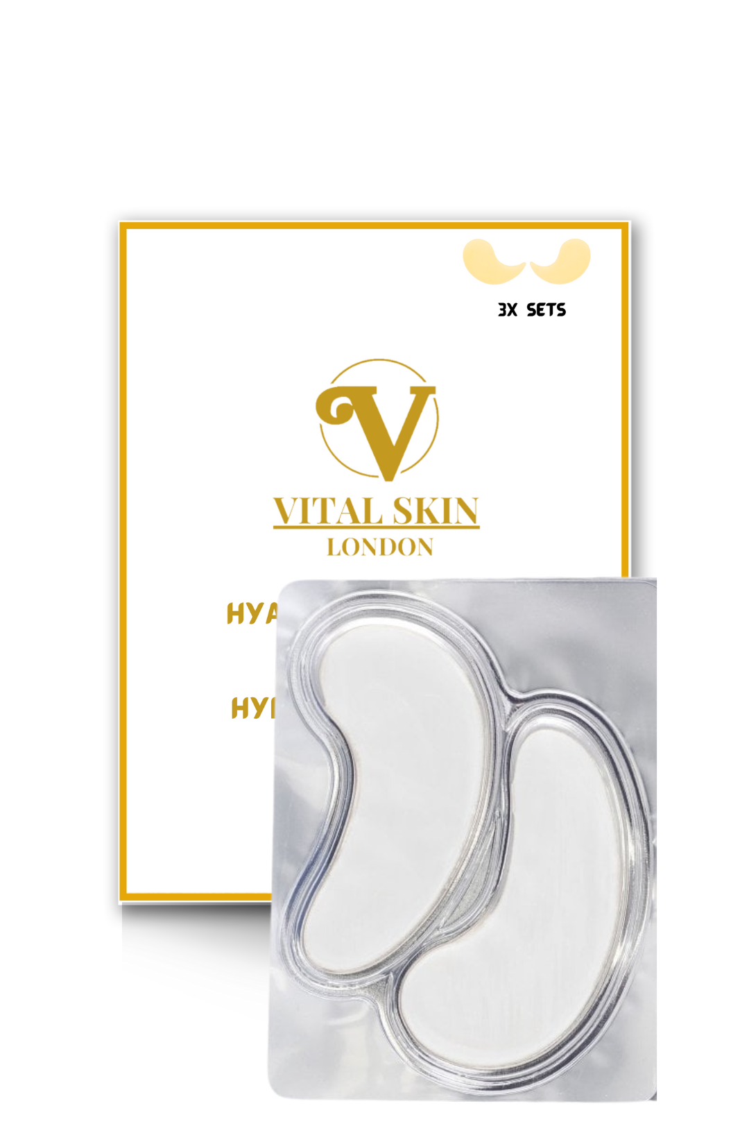 قناع عين هيدروجيل حمض الهيالورونيك والكولاجين (3 مجموعات)