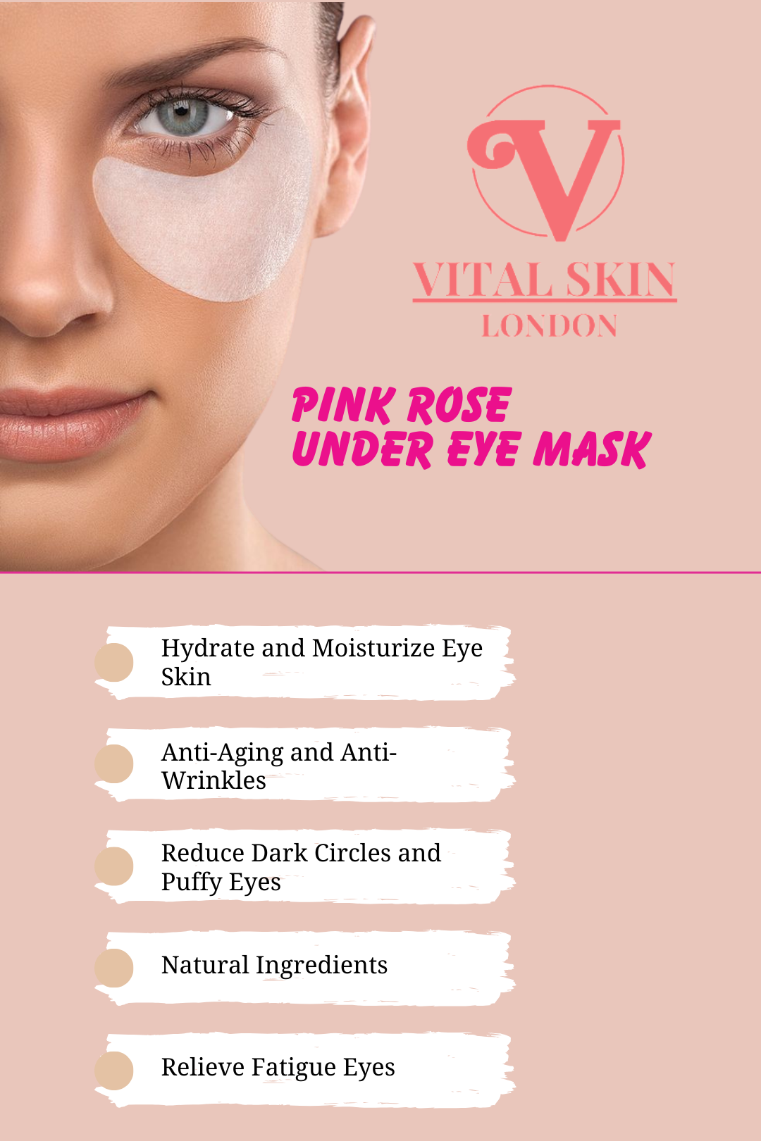 Pink Rose Hydrogel Eye Mask (3 sets)