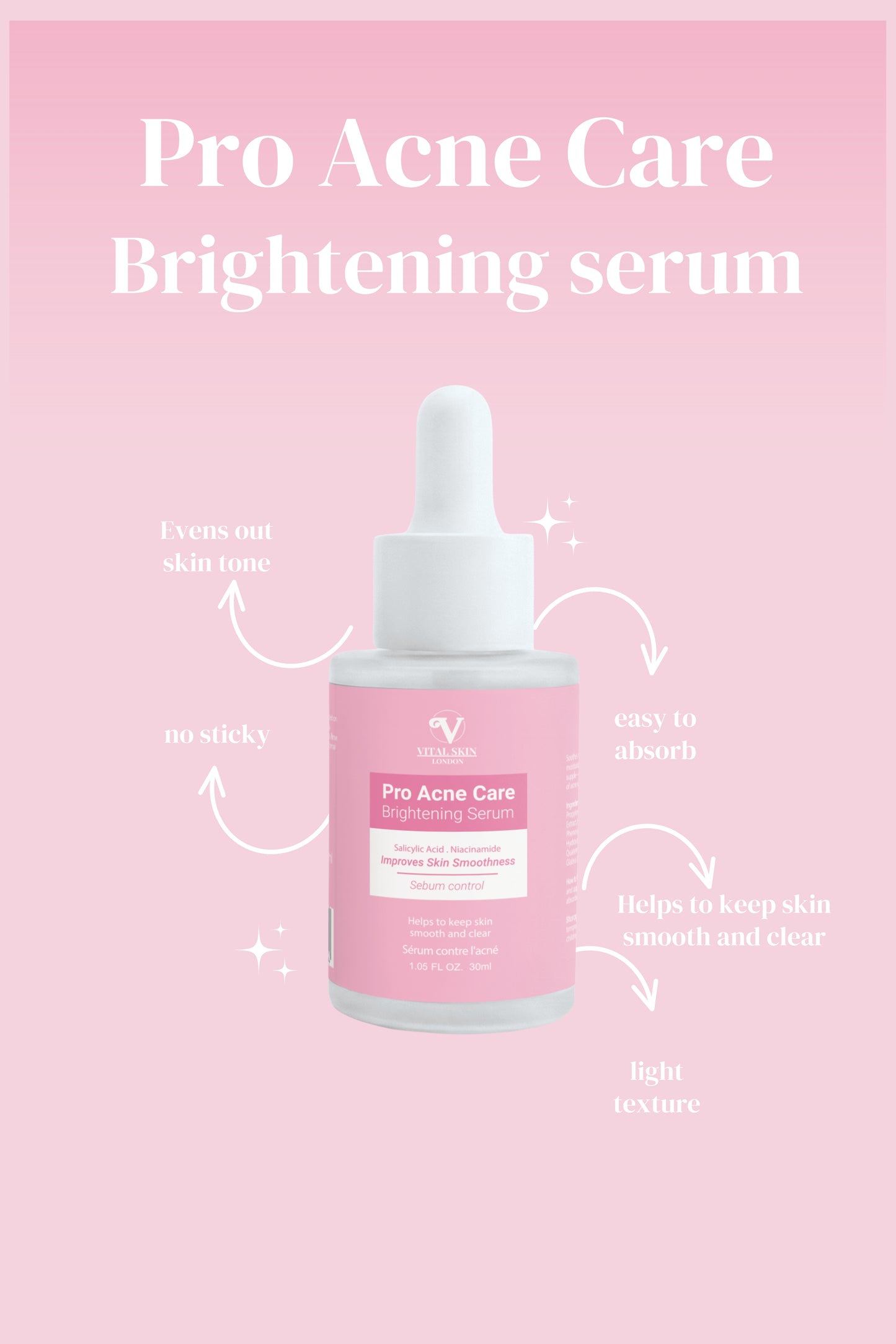 Pro Acne Care Brightening Serum with Salicylic acid & Niacinamide